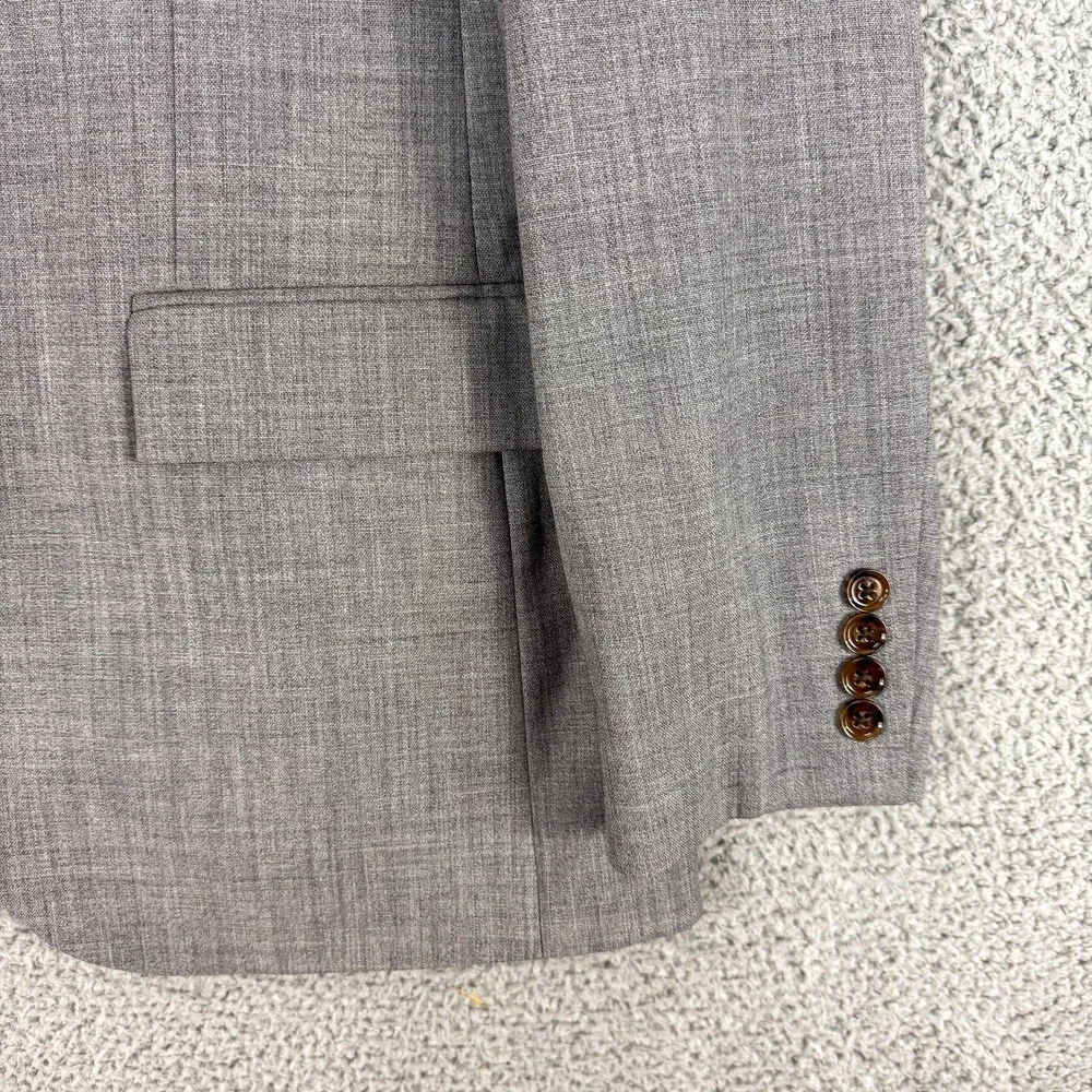 J Crew Voyager Thompson Suit Jacket Mens 40R Gray Wool Double Vent 2 Btn Classic